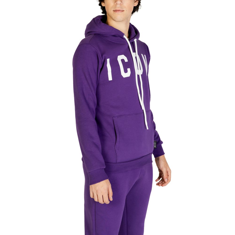 Sweat à capuche Icon en coton violet