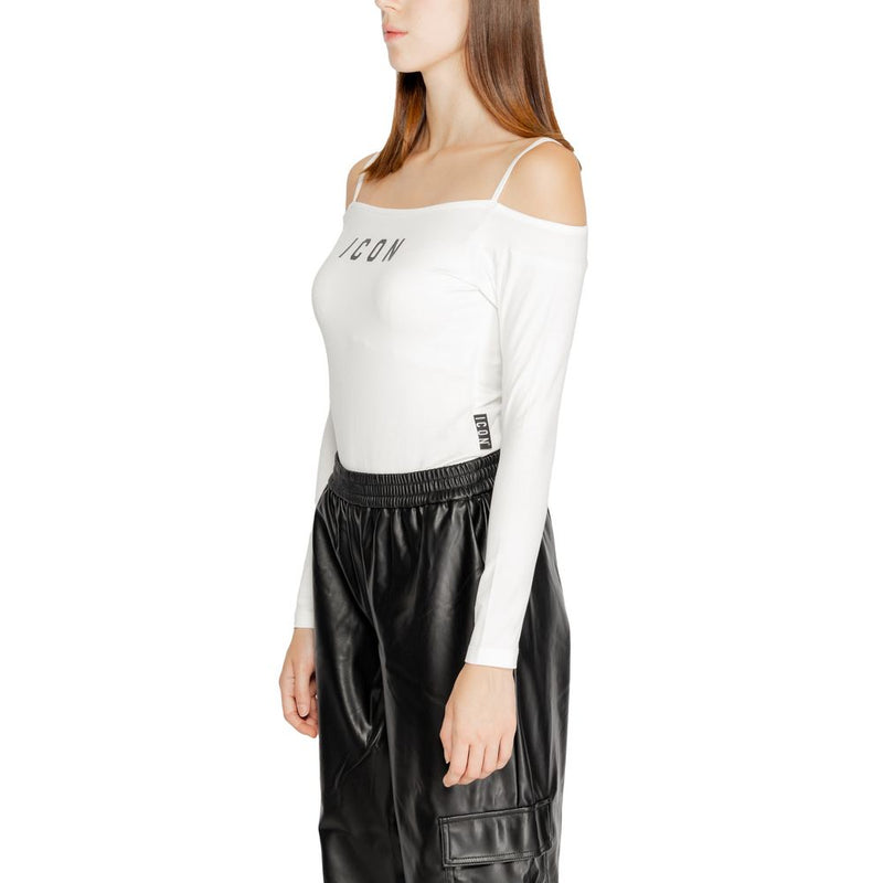 Icon ID9110BY White Cotton Bodysuit for Women