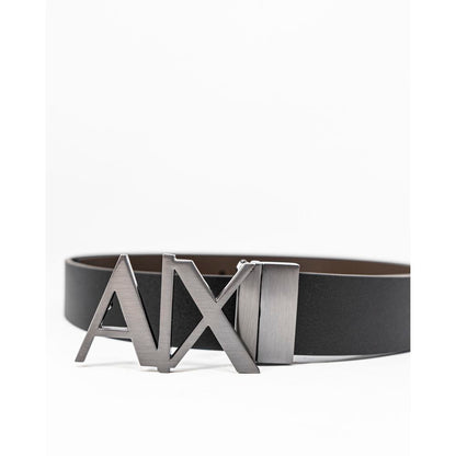 Armani Exchange zwarte leren riem
