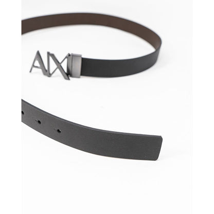 Armani Exchange zwarte leren riem