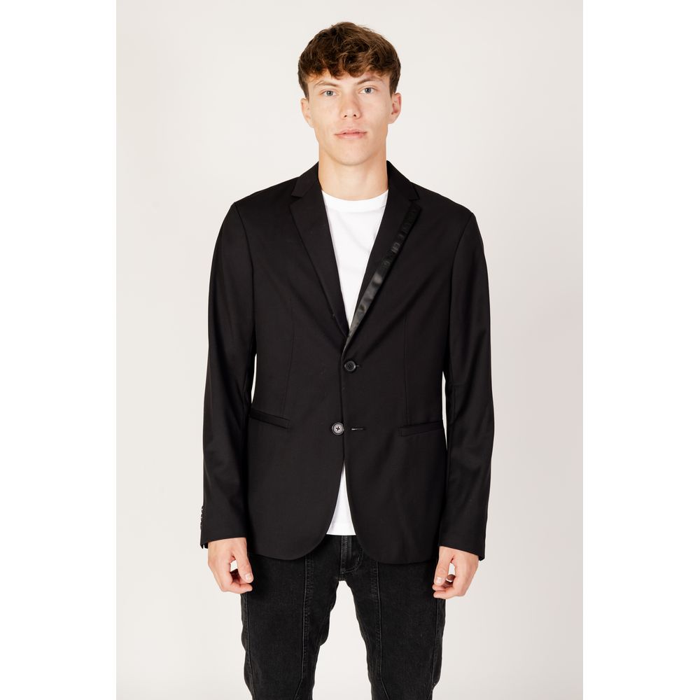 Armani Exchange, blazer noir en polyester