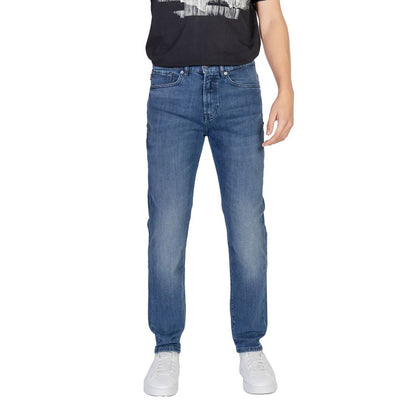 Hugo Boss blauwe katoenen relaxte jeans