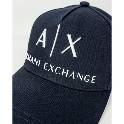 Armani Exchange Blauwe Katoenen Petten Honkbalpet