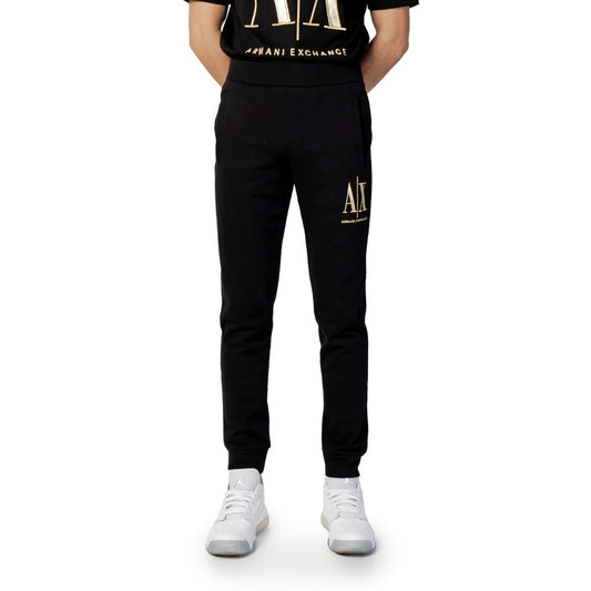 Zwarte katoenen joggingbroek van Armani Exchange, geschikt voor sport.