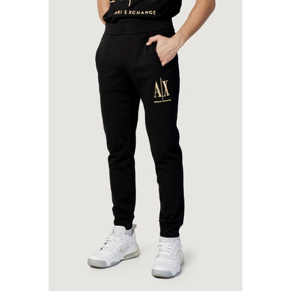 Zwarte katoenen joggingbroek van Armani Exchange, geschikt voor sport.