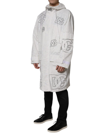 Dolce & Gabbana wit parka met capuchon, trenchjas van polyester