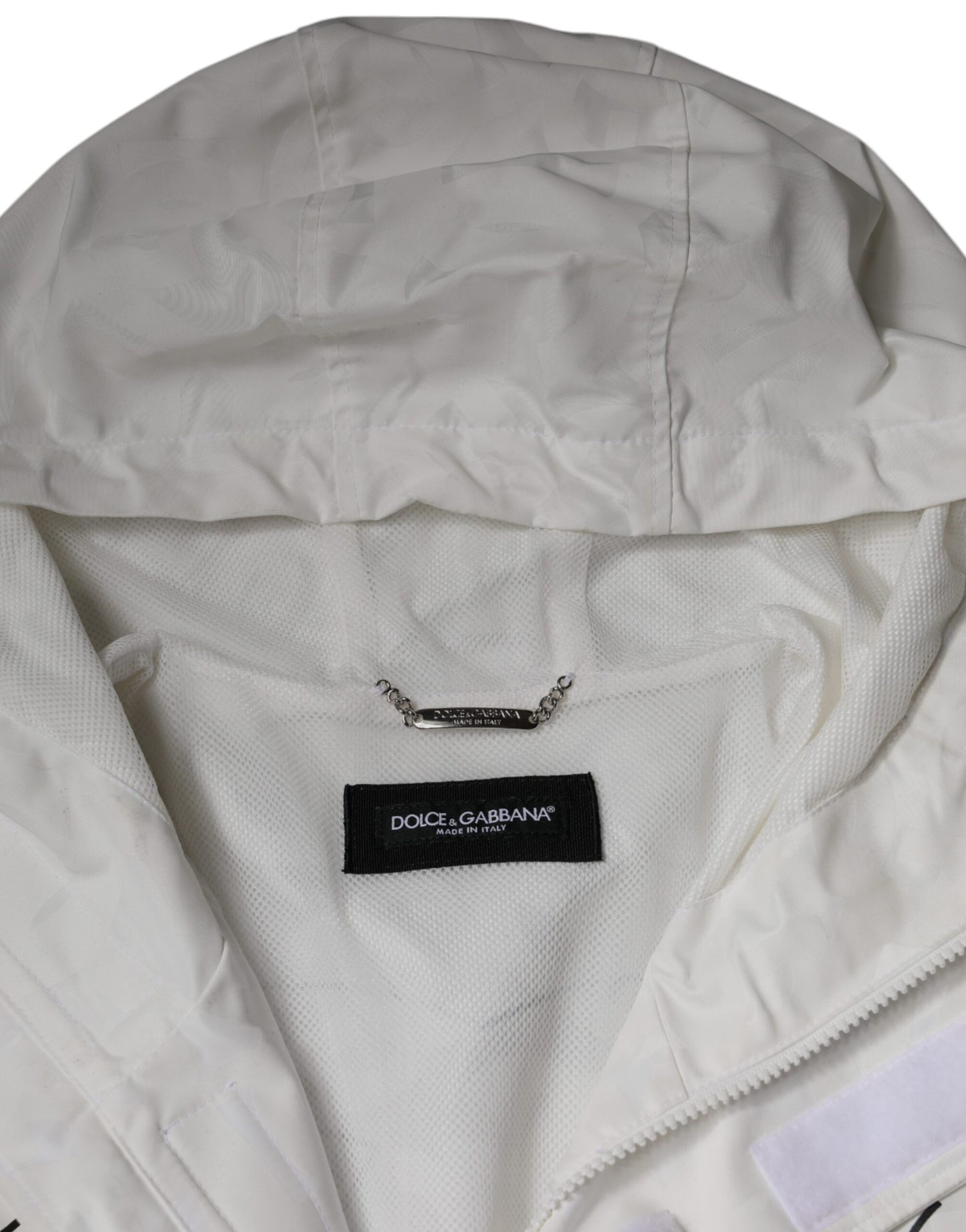 Dolce & Gabbana wit parka met capuchon, trenchjas van polyester