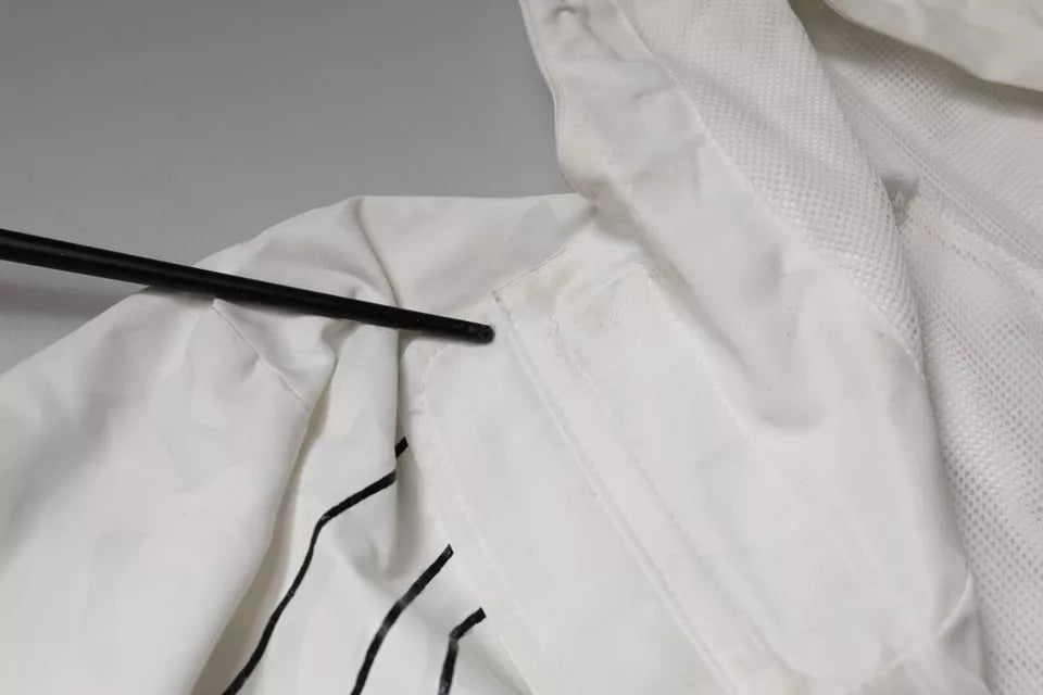Parka blanche à capuche en polyester, trench-coat et veste de Dolce & Gabbana