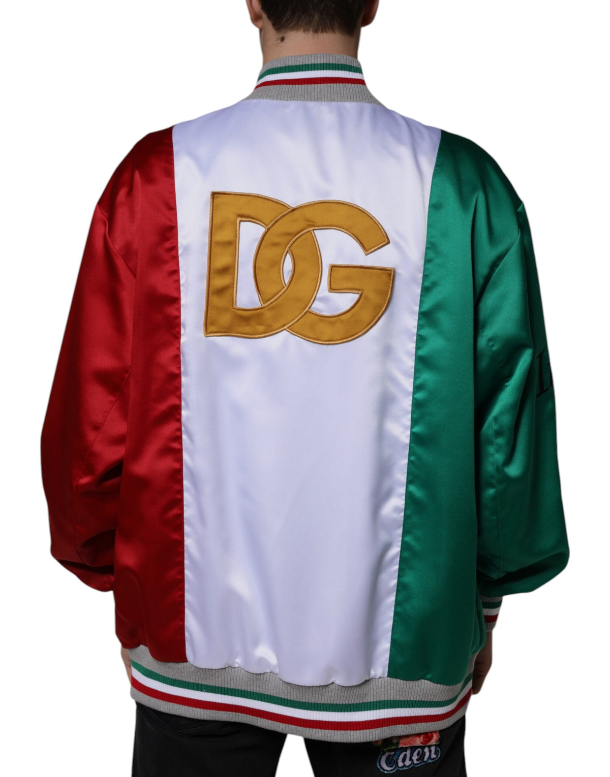 Bomber Jacket à Boutons Multicolore "Italia" de Dolce & Gabbana