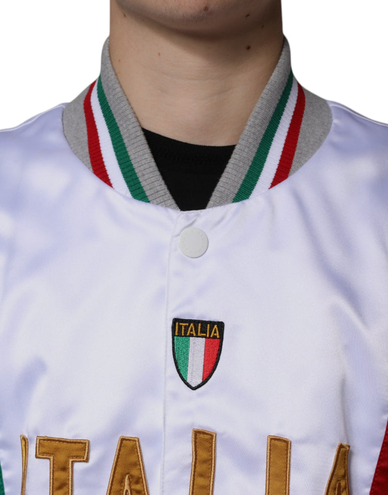 Bomber Jacket à Boutons Multicolore "Italia" de Dolce & Gabbana