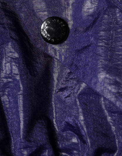 Bomber Jacket à Fermeture Éclair Intégrale en Coton Bleu Élastique de Dolce & Gabbana