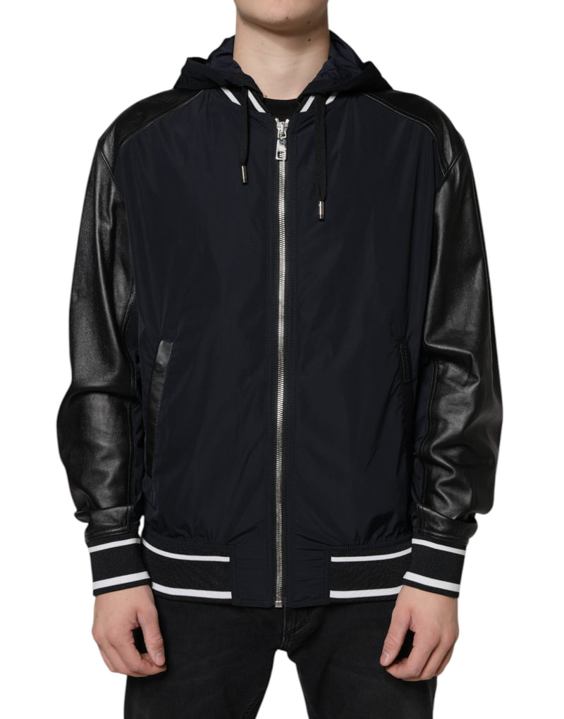 Dolce & Gabbana Zwarte Bomberjas met Capuchon en Ritssluiting voor Heren