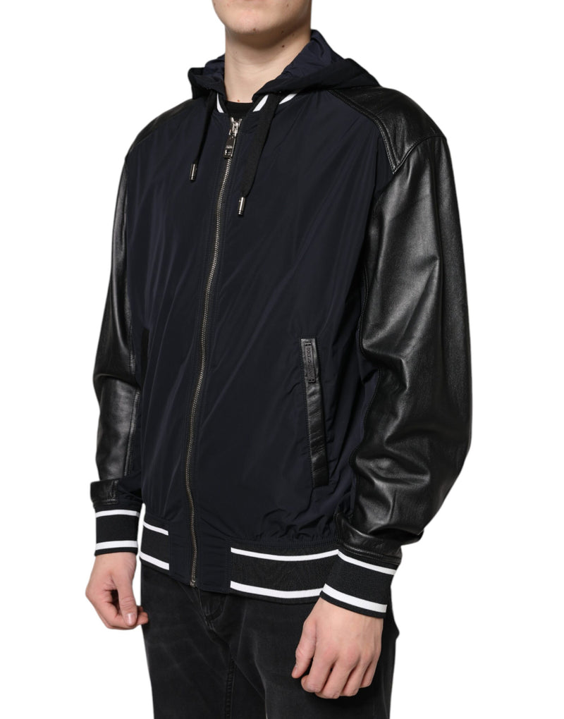 Dolce & Gabbana Zwarte Bomberjas met Capuchon en Ritssluiting voor Heren