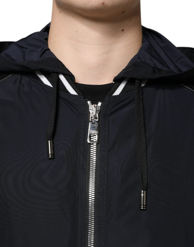 Dolce & Gabbana Zwarte Bomberjas met Capuchon en Ritssluiting voor Heren