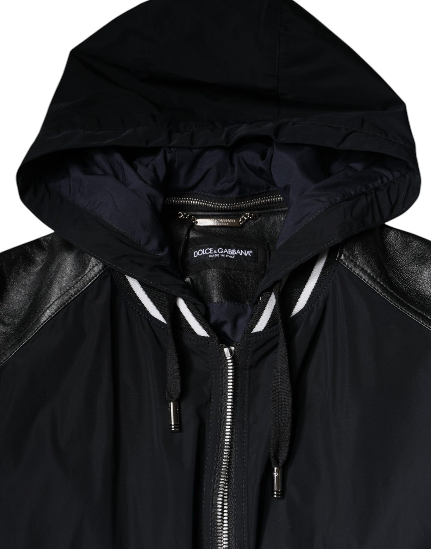 Dolce & Gabbana Zwarte Bomberjas met Capuchon en Ritssluiting voor Heren