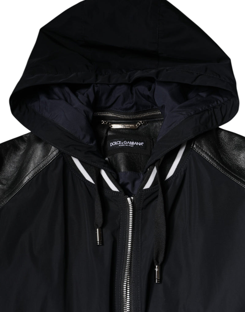 Dolce & Gabbana Zwarte Bomberjas met Capuchon en Ritssluiting voor Heren