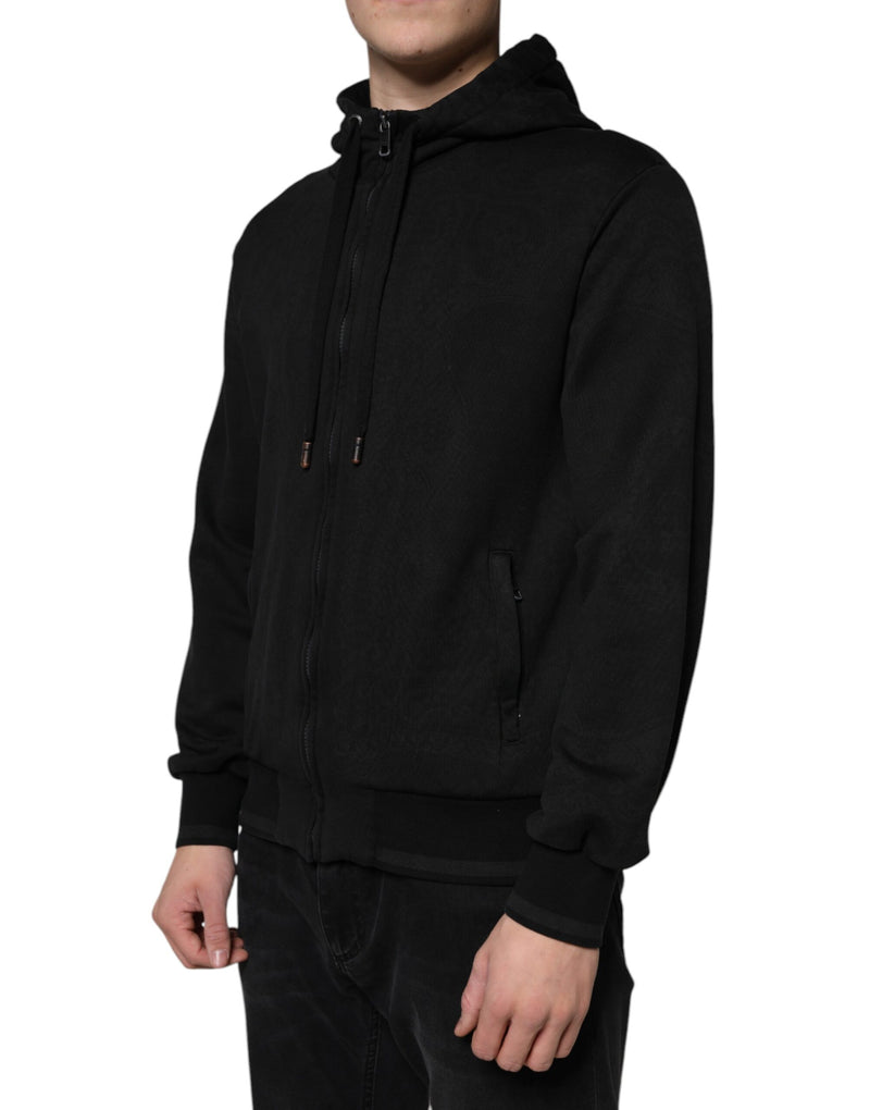 Dolce & Gabbana zwarte katoenen bomberjas met capuchon en ritssluiting