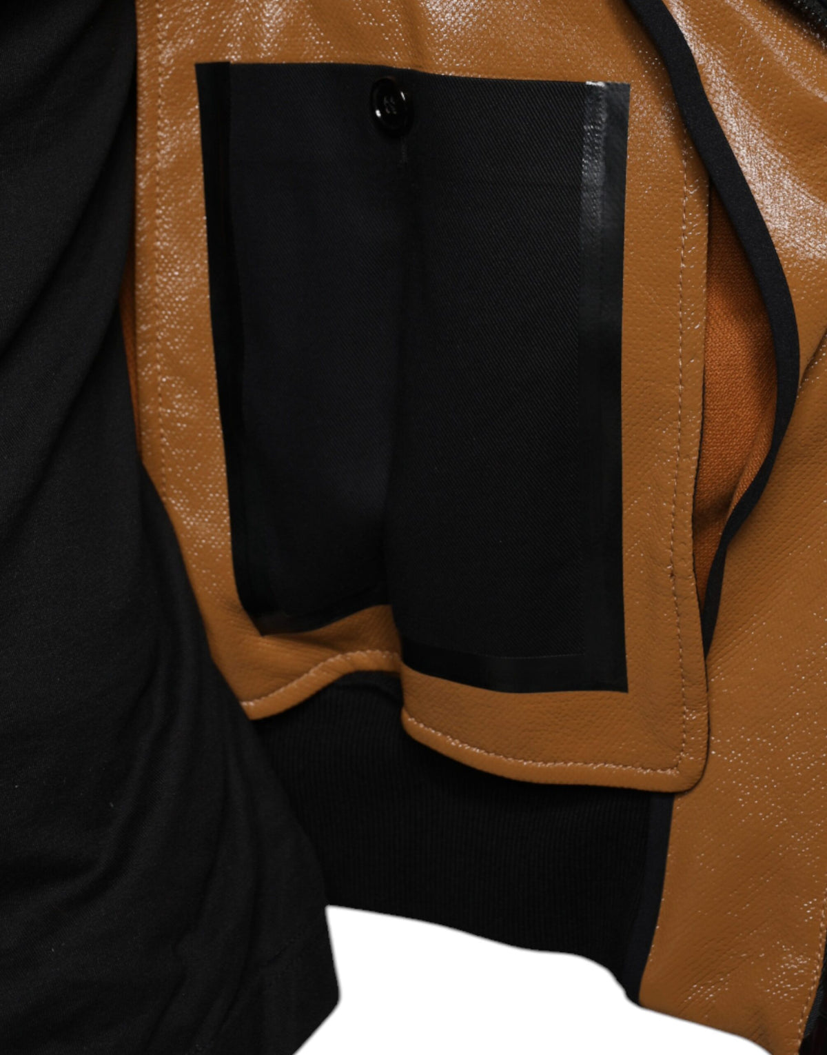 Bomber Jacket en cuir marron à fermeture éclair pour homme de Dolce & Gabbana