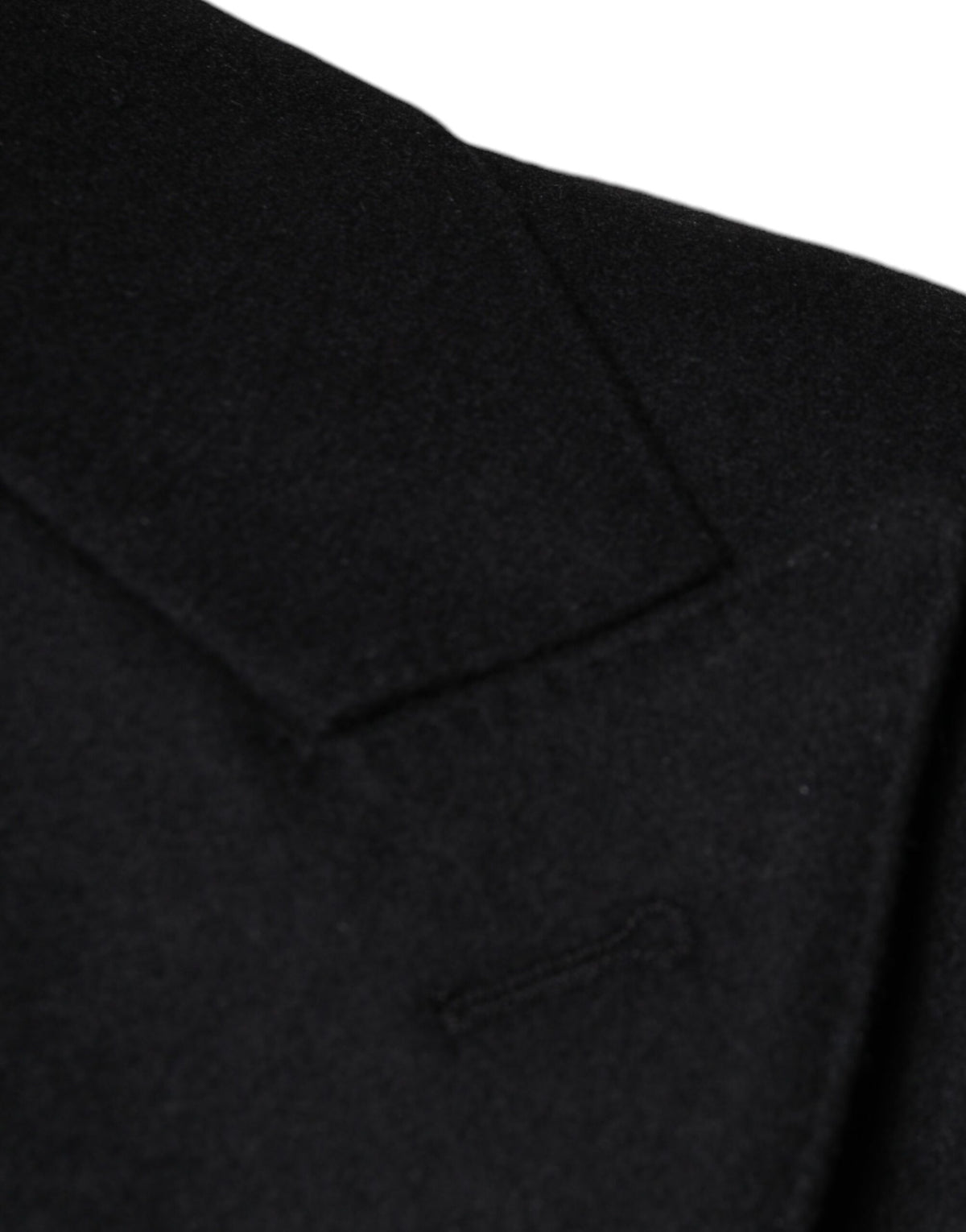 Dolce &amp; Gabbana, manteau-veste noir en laine pour homme, à double boutonnage.