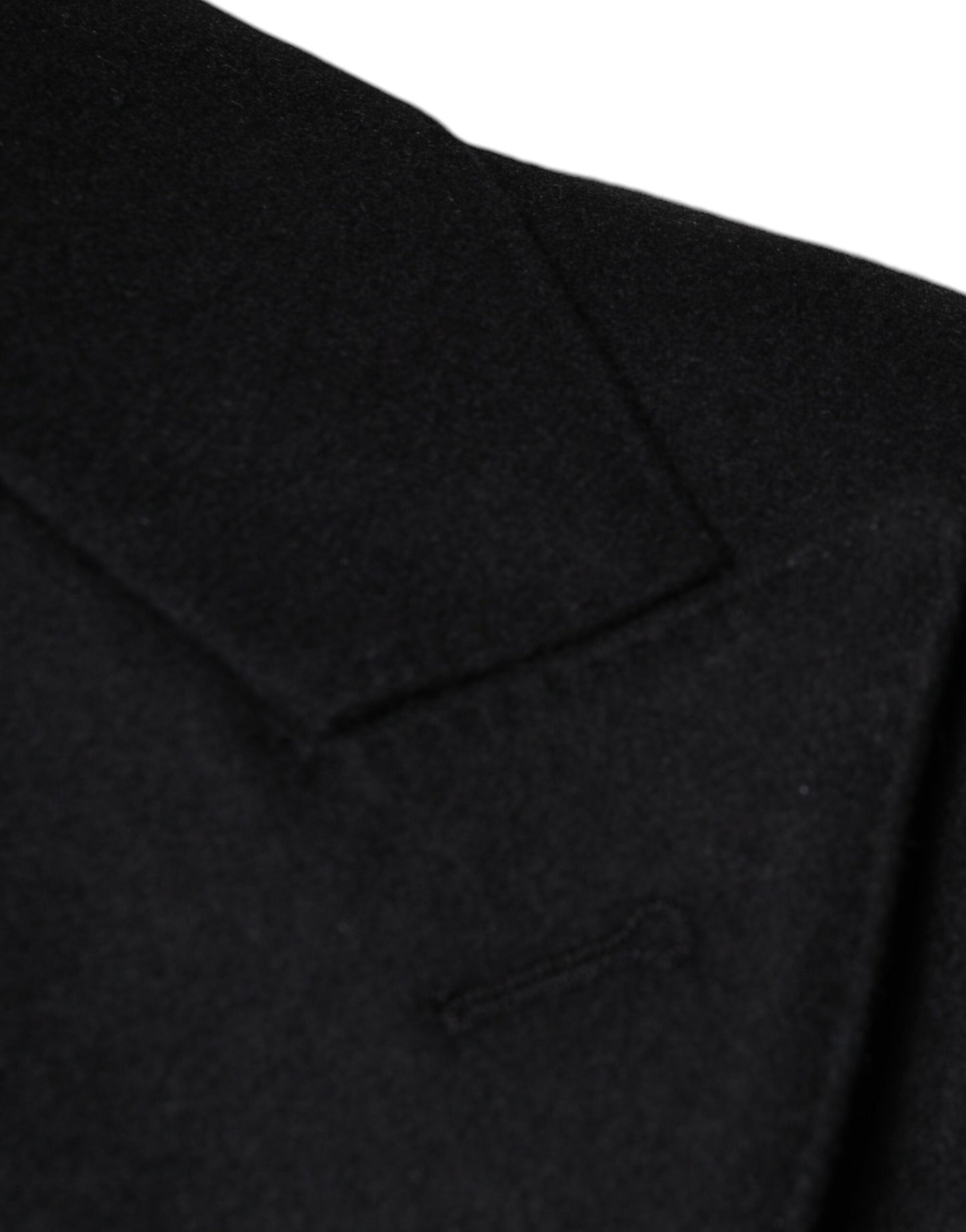 Dolce &amp; Gabbana, manteau-veste noir en laine pour homme, à double boutonnage.