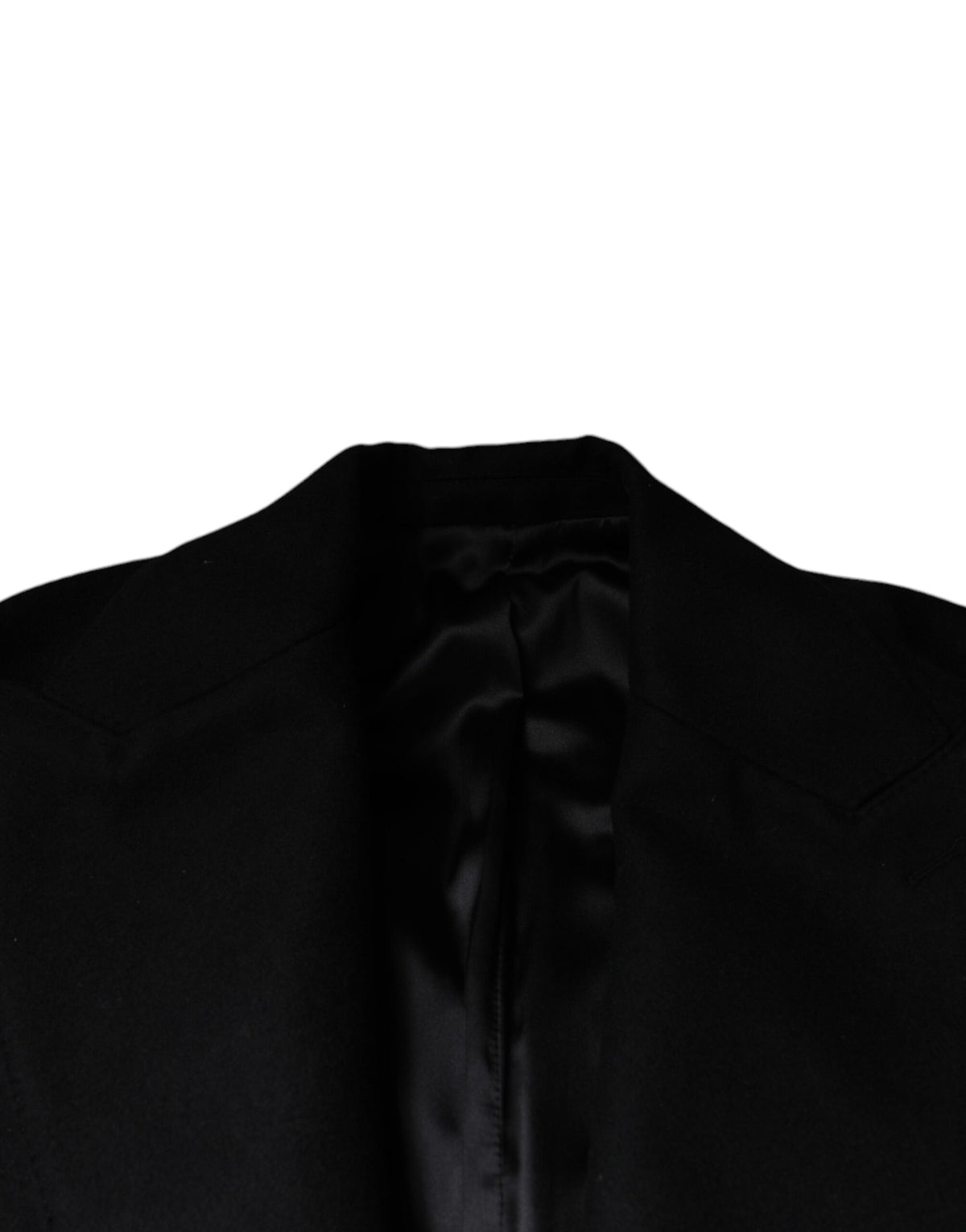 Dolce &amp; Gabbana, manteau-veste noir en laine pour homme, à double boutonnage.