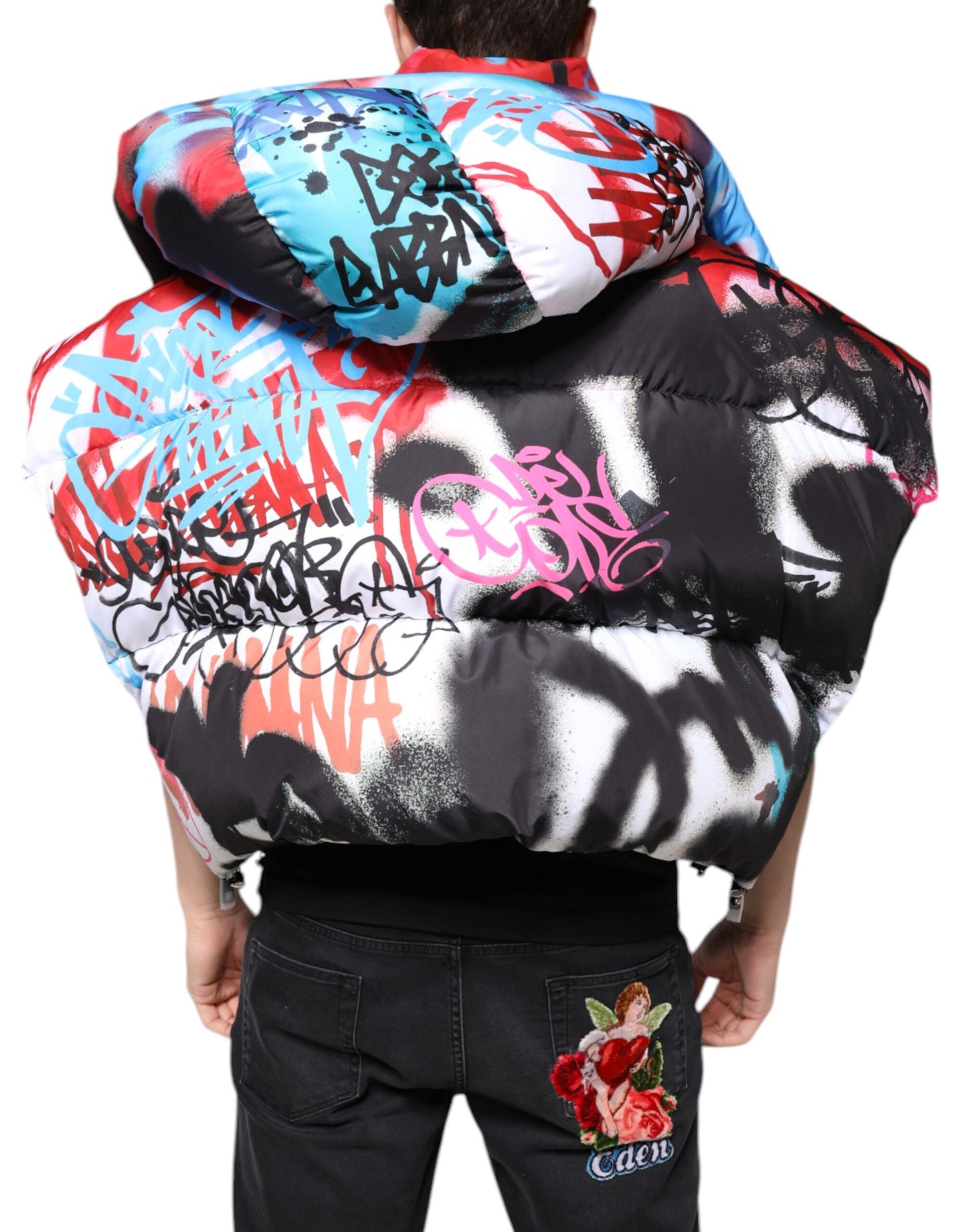 Veste coupe-vent à capuche Dolce & Gabbana multicolore à motifs graffiti
