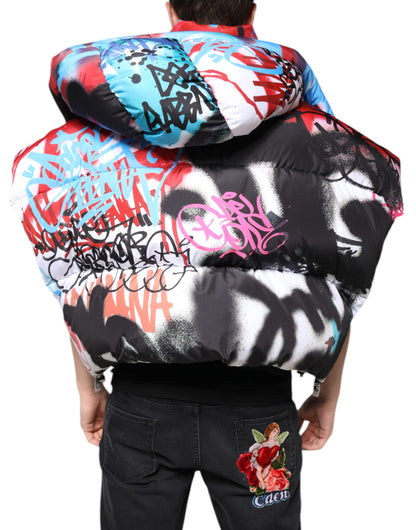Veste coupe-vent à capuche Dolce & Gabbana multicolore à motifs graffiti