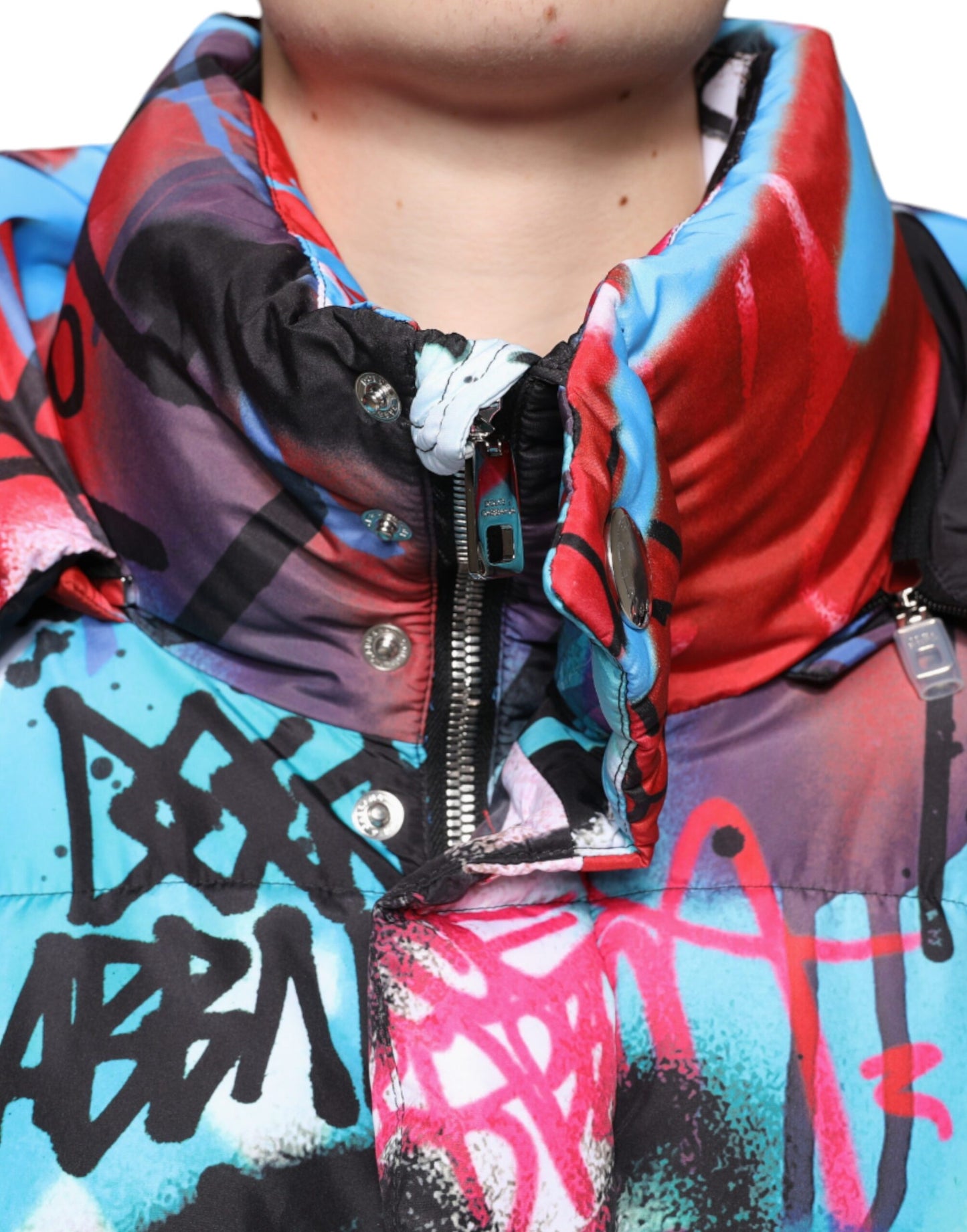 Veste coupe-vent à capuche Dolce & Gabbana multicolore à motifs graffiti
