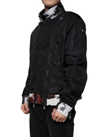 Veste bomber homme Dolce & Gabbana en nylon noir à fermeture éclair intégrale