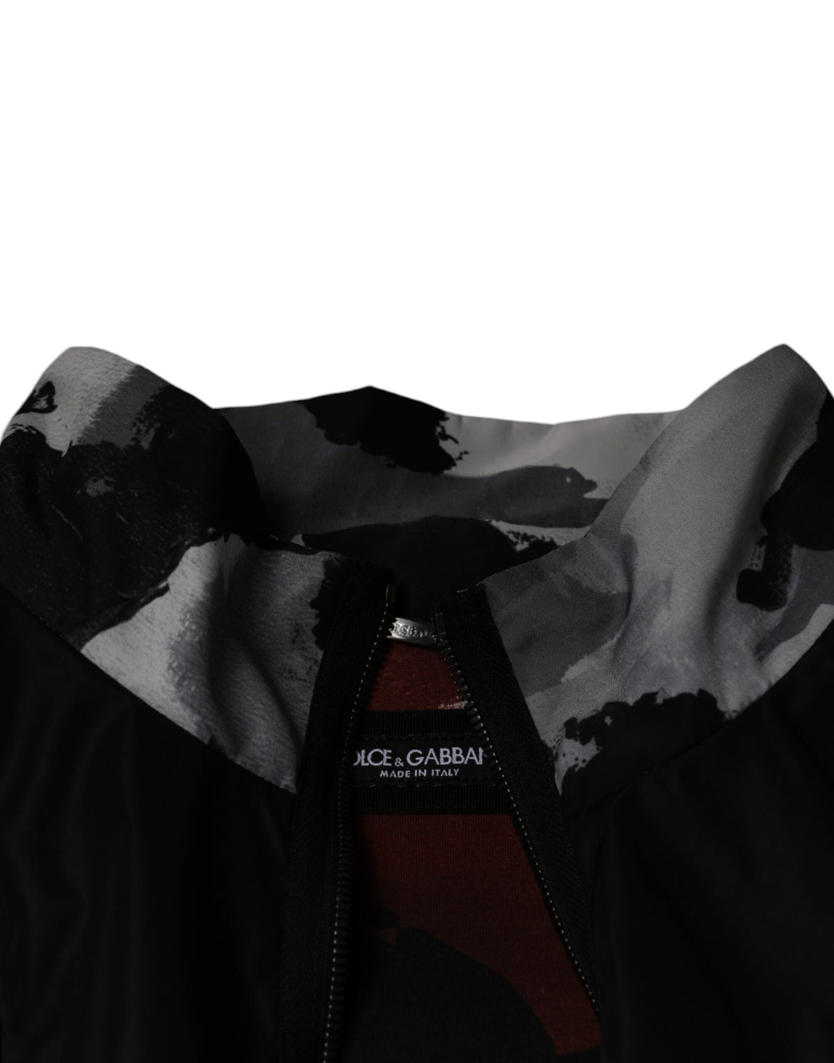 Veste bomber homme Dolce & Gabbana en nylon noir à fermeture éclair intégrale