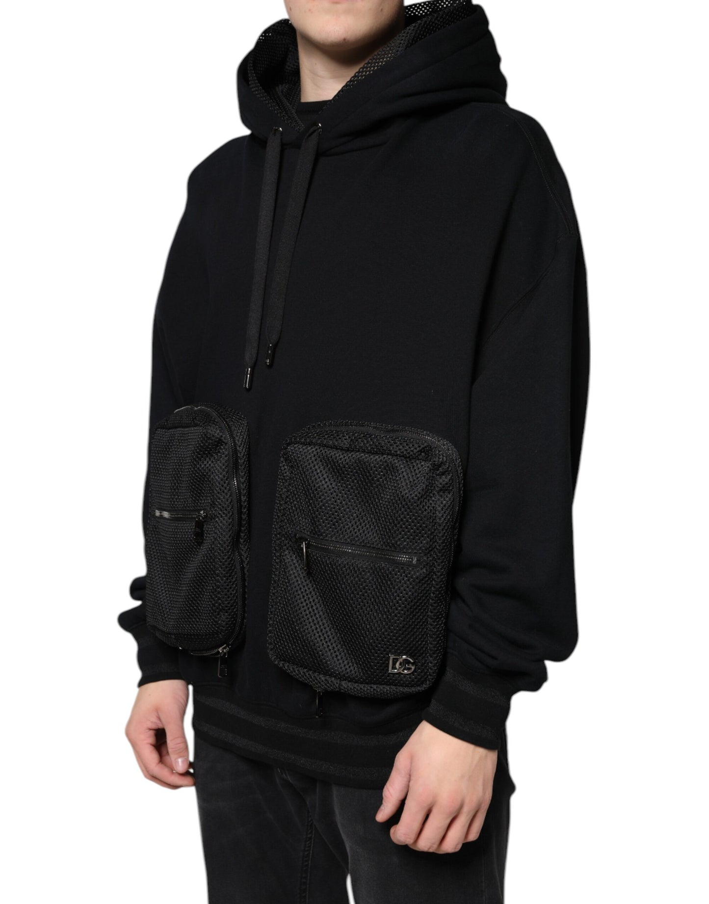Dolce &amp; Gabbana Zwarte Kapuchon-Pull-Over Heren Sweatshirt Trui