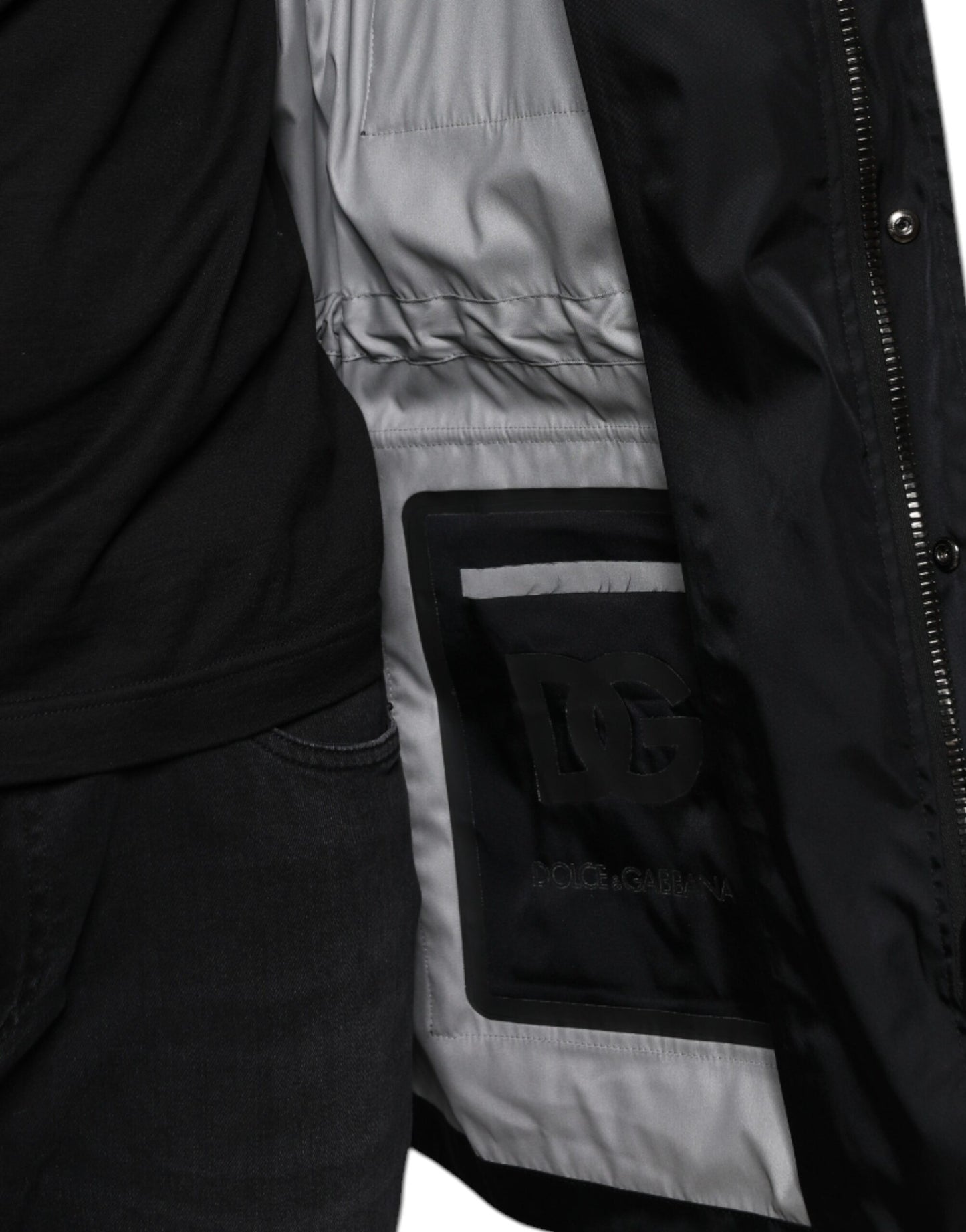 Dolce & Gabbana Zwarte Nylon Winter Parka Jas voor Heren