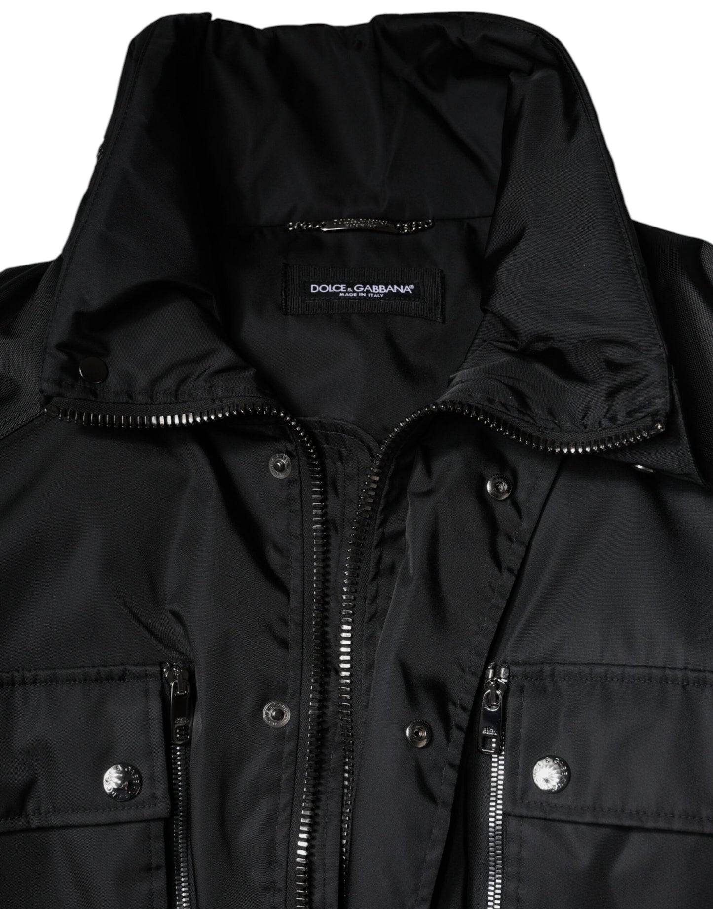Dolce & Gabbana Zwarte Nylon Winter Parka Jas voor Heren