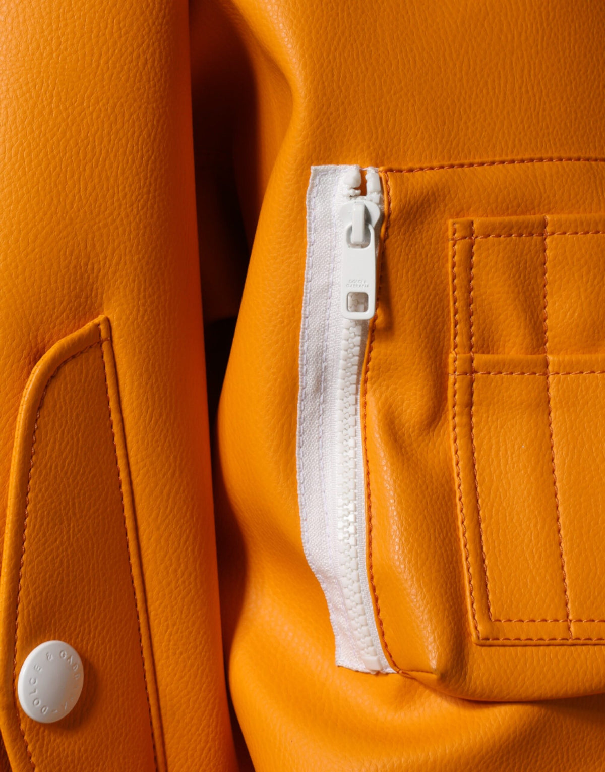 Veste bomber en jersey à fermeture éclair intégrale orange et blanche de Dolce & Gabbana