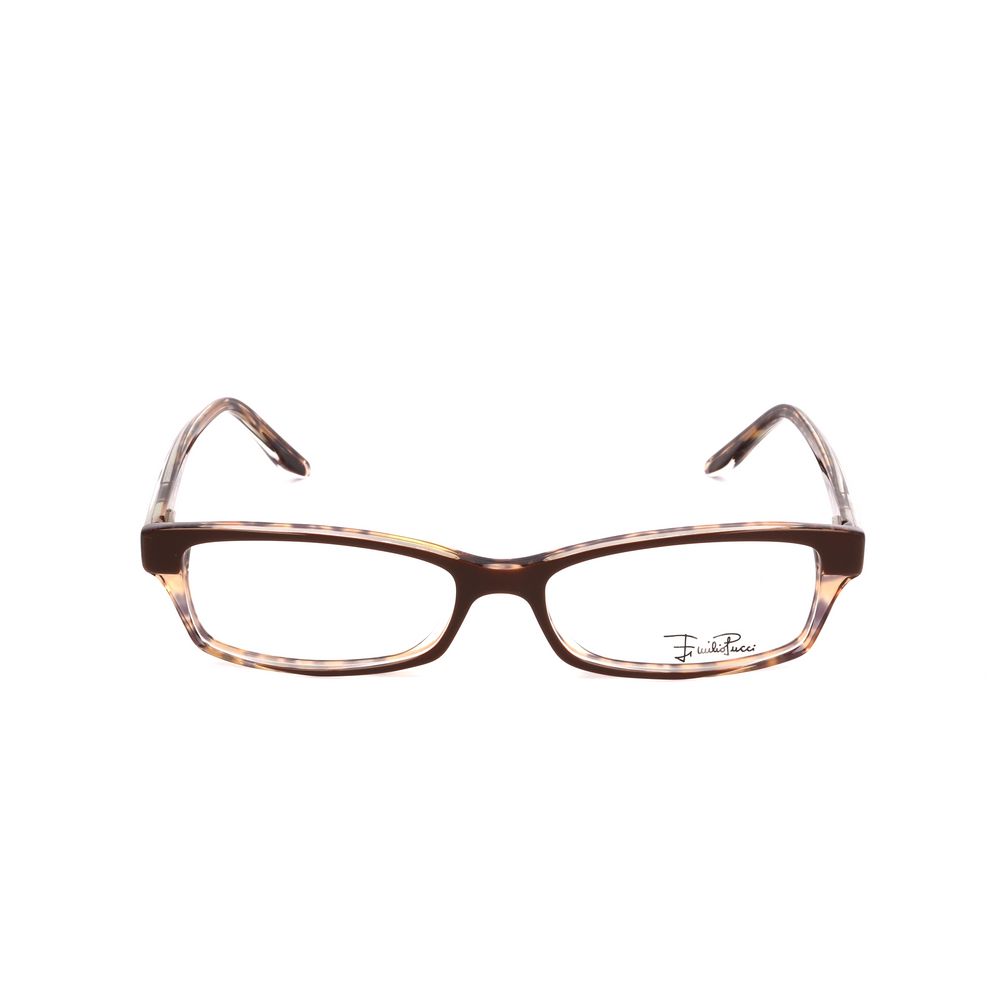 Lunettes à montures en plastique marron Emilio Pucci