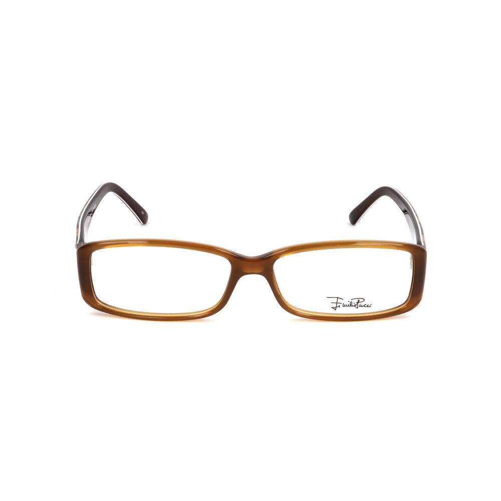 Lunettes à monture en plastique marron Emilio Pucci