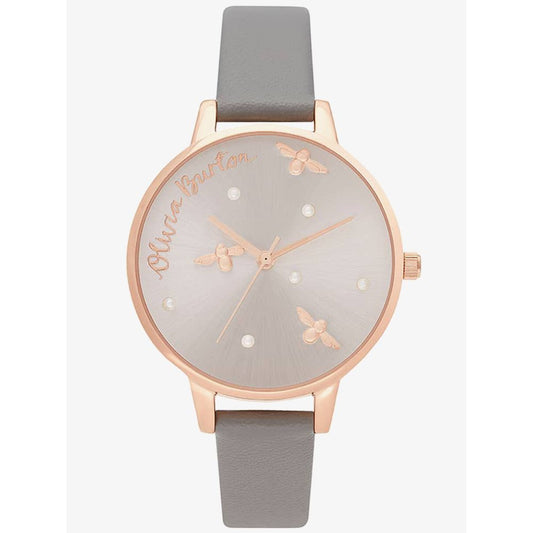 Montre Olivia Burton en cuir synthétique gris - OBOB16PQ03AC