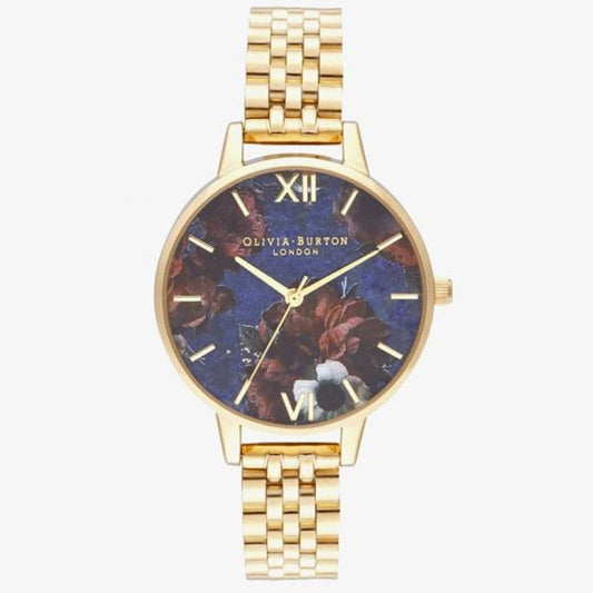 Montre en Acier Inoxydable Doré Olivia Burton avec Cadran Violet