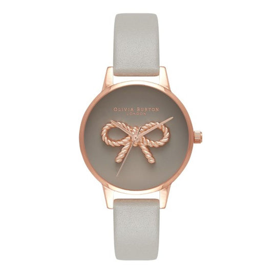 Montre en cuir synthétique grise Olivia Burton - Élégante et raffinée