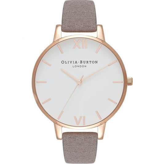 Montre en cuir synthétique grise Olivia Burton - Élégance intemporelle