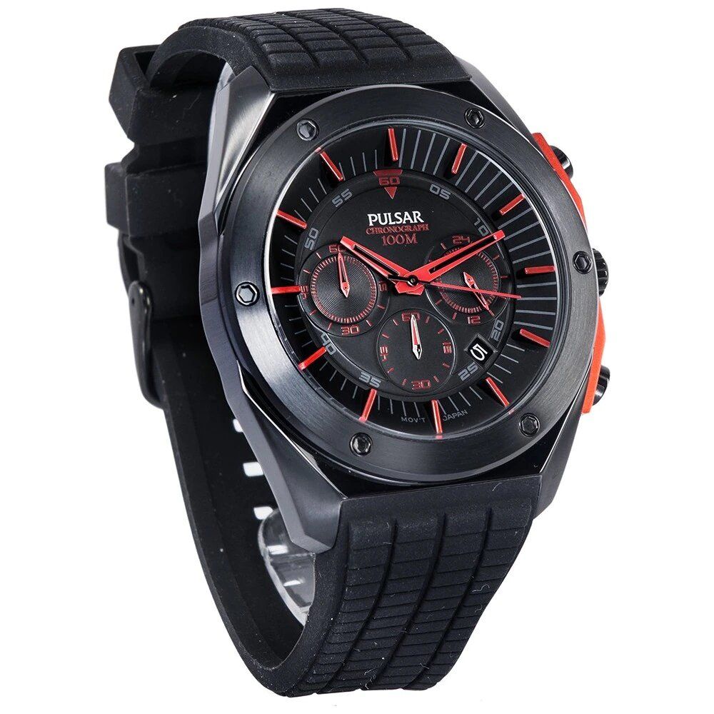Montre Pulsar en caoutchouc noir