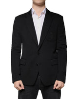 Dolce &amp; Gabbana Blazer formel noir en laine à simple boutonnage