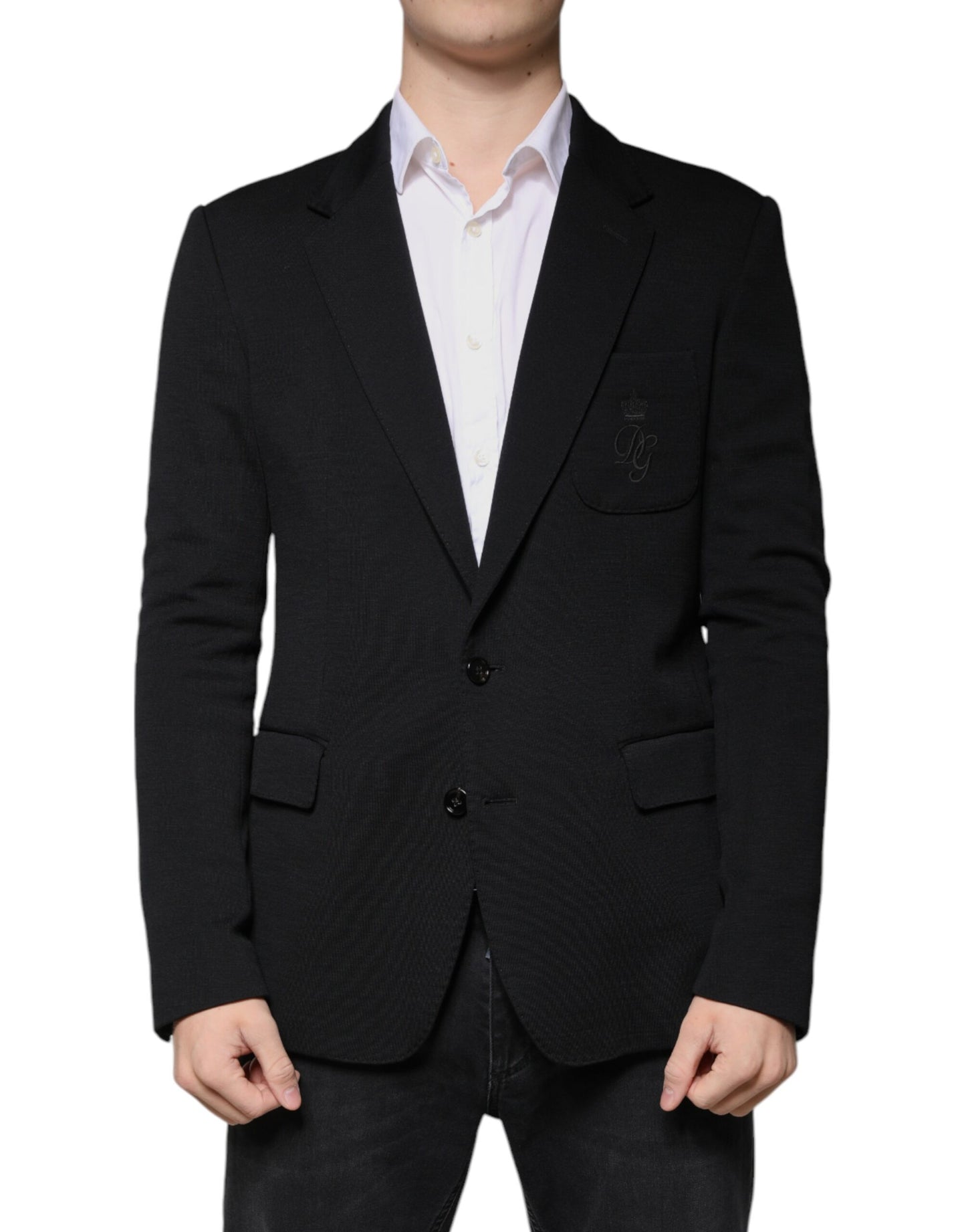 Dolce &amp; Gabbana Zwarte, Enkellaags, Formele Blazer van Wol