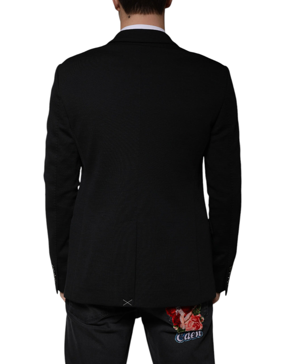 Dolce &amp; Gabbana Blazer formel noir en laine à simple boutonnage