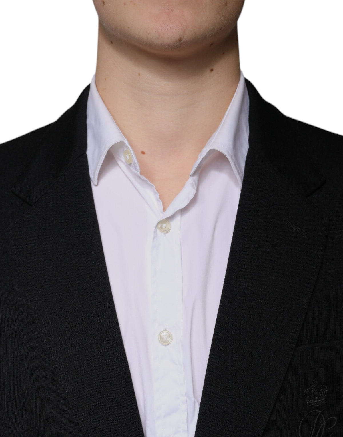 Dolce &amp; Gabbana Blazer formel noir en laine à simple boutonnage