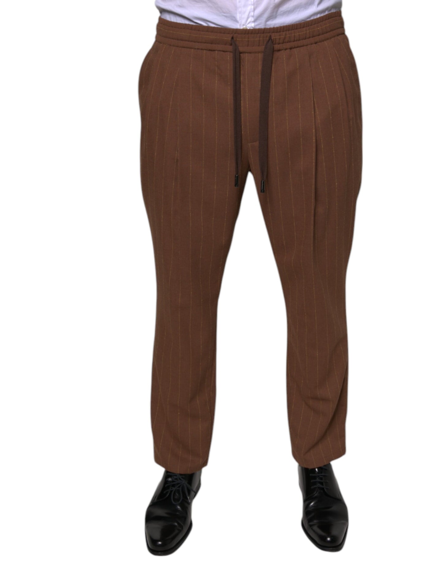 Pantalon habillé homme slim rayé brun Dolce &amp; Gabbana