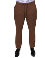 Pantalon habillé homme slim rayé brun Dolce &amp; Gabbana