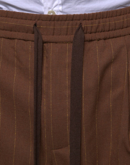 Pantalon habillé homme slim rayé brun Dolce &amp; Gabbana