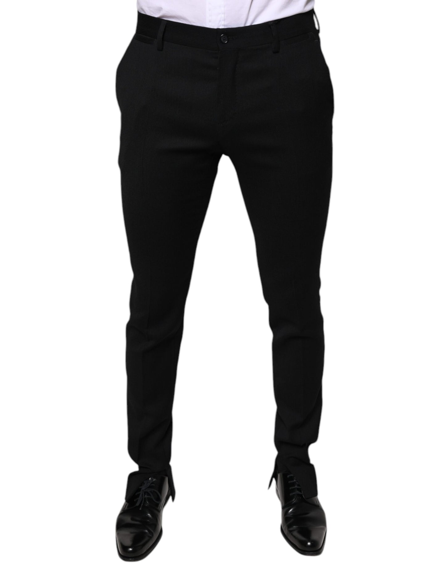 Dolce &amp; Gabbana zwarte wollen, strakke, formele pantalon
