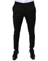Pantalon tailleur noir en laine, coupe skinny, Dolce &amp; Gabbana